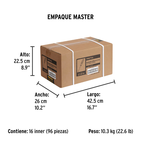 Desarmador de cruz 1/4 x 4' mango de PVC, Pretul | DP-1/4X4TP | 21474