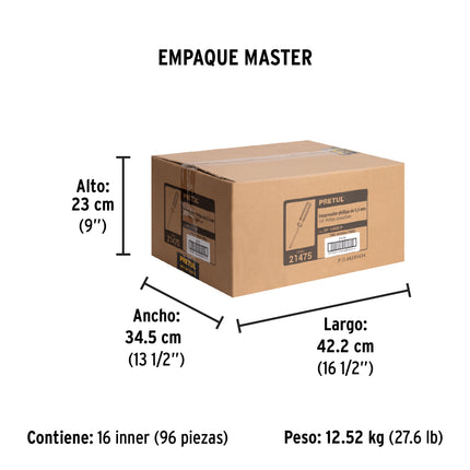 Desarmador de cruz 1/4 x 8' mango de PVC, Pretul | DP-1/4X8TP | 21475