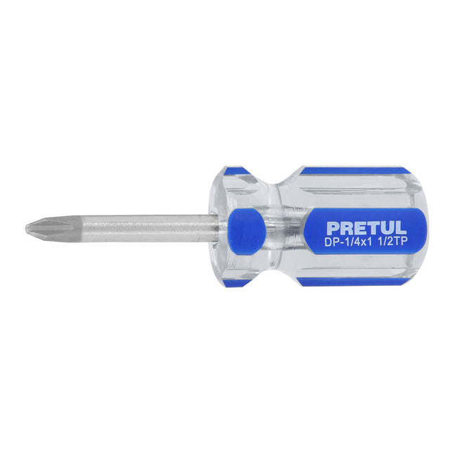 Desarmador de cruz 1/4 x 1-1/2' mango de PVC, Pretul | DP-1/4X1-1/2TP | 21476
