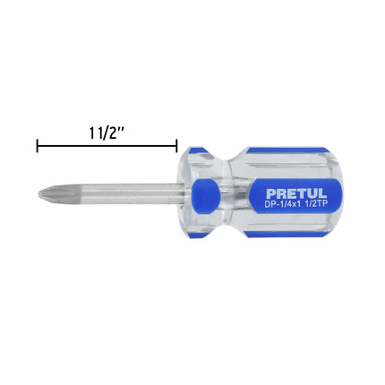 Desarmador de cruz 1/4 x 1-1/2' mango de PVC, Pretul | DP-1/4X1-1/2TP | 21476