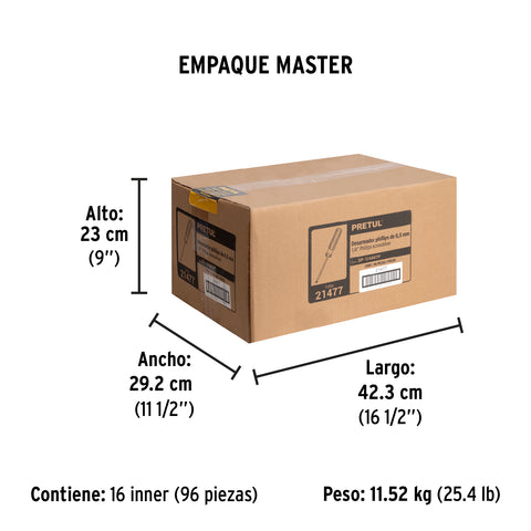 Desarmador de cruz 1/4 x 6' mango de PVC, Pretul | DP-1/4X6TP | 21477