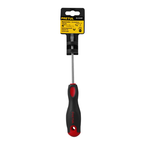 Desarmador plano 3/16 x 4' mango Comfort Grip, Pretul | DR-3/16X4BP | 21480