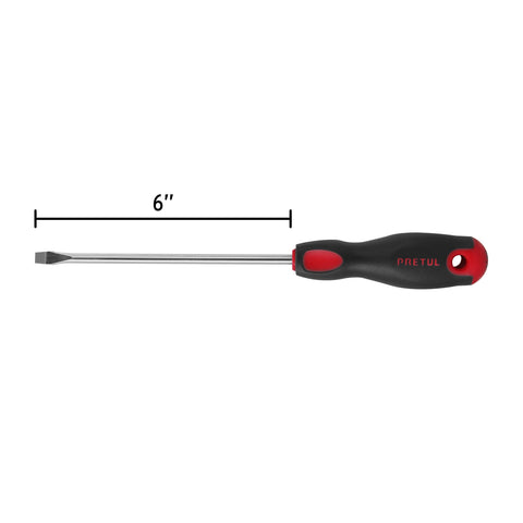 Desarmador plano 1/4' x 6'mango Comfort Grip, Pretul | DR-1/4X6BP | 21484