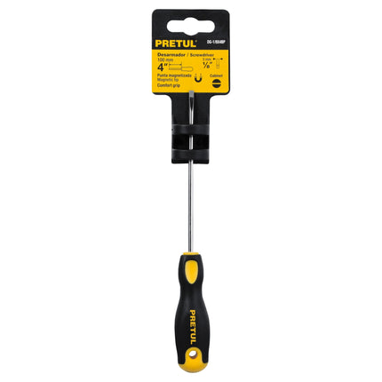 Desarmador cabinet 1/8 x 4' mango Comfort Grip, Pretul | DG-1/8X4BP | 21486