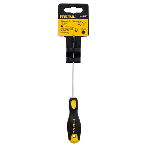 Desarmador cabinet 1/8 x 4' mango Comfort Grip, Pretul | DG-1/8X4BP | 21486