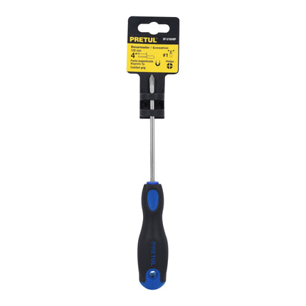 Desarmador de cruz 3/16' x 4' mango Comfort Grip, Pretul | DP-3/16X4BP | 21495
