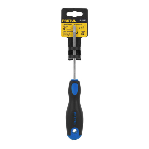 Desarmador de cruz 1/4' x 4' mango Comfort Grip, Pretul | DP-1/4X4BP | 21496