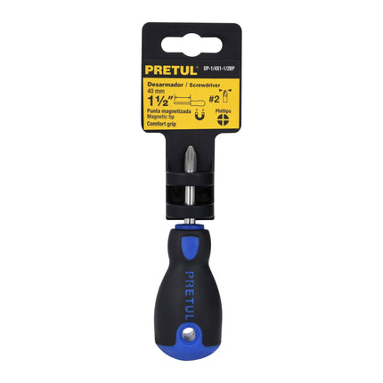 Desarmador de cruz 1/4' x 1-1/2' mango Comfort Grip, Pretul | DP-1/4X1-1/2BP | 21498