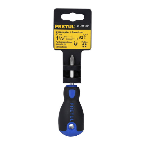 Desarmador de cruz 1/4' x 1-1/2' mango Comfort Grip, Pretul | DP-1/4X1-1/2BP | 21498