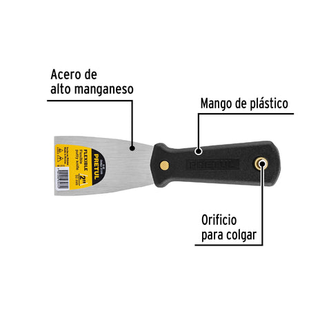Espátula flexible 2' con mango de plástico, Pretul | E-2F | 21515