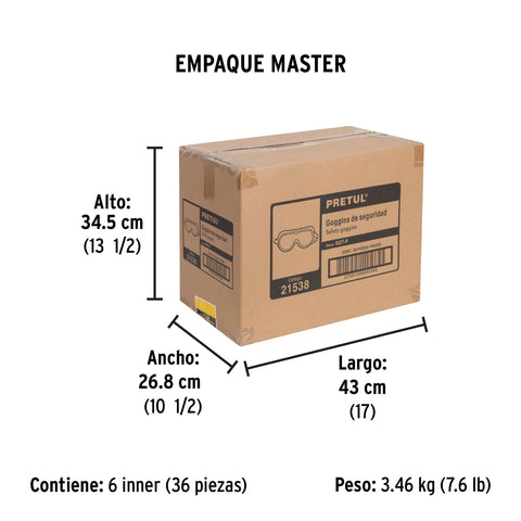 Goggles de seguridad con ventilación directa, Pretul | GOT-P | 21538