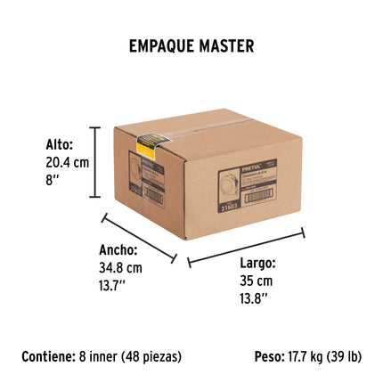 Flexómetro amarillo 8 m cinta 25 mm, en tarjeta, PRETUL | PRO-8ME | 21603