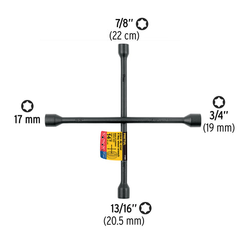 Llave de cruz 14', acabado negro mate, PRETUL | LLCR-14P | 21800