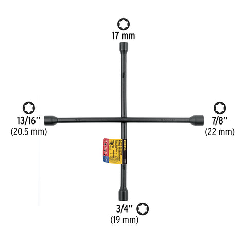 Llave de cruz 18', acabado negro mate, PRETUL | LLCR-18P | 21801