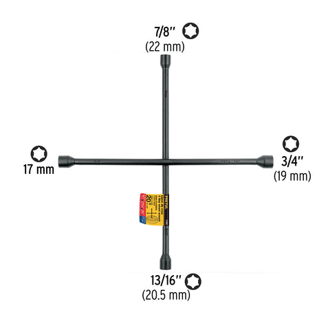 Llave de cruz 20', acabado negro mate, PRETUL | LLCR-20P | 21802