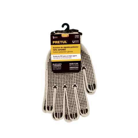Guantes de algodón con puntos de PVC en palma y dorso,PRETUL | GU-425 | 21830
