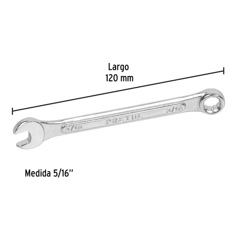 Llave combinada 5/16' x 120 mm de largo, Pretul | LL-2010P | 21881