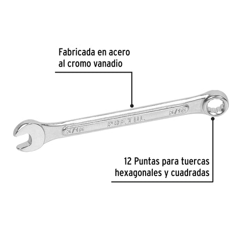 Llave combinada 5/16' x 120 mm de largo, Pretul | LL-2010P | 21881