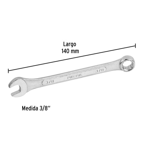 Llave combinada 3/8' x 140 mm de largo, Pretul | LL-2012P | 21882