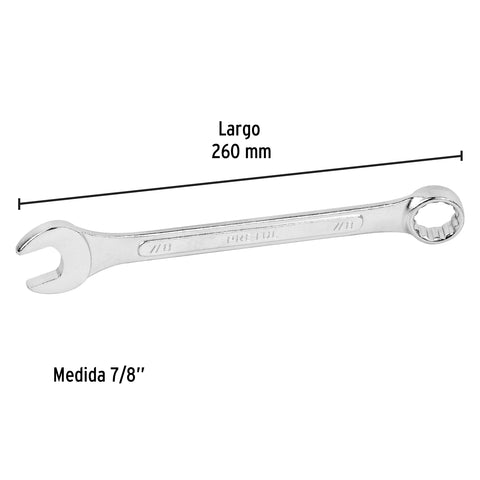 Llave combinada 7/8' x 260 mm de largo, Pretul | LL-2028P | 21890
