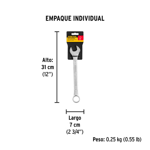 Llave combinada 7/8' x 260 mm de largo, Pretul | LL-2028P | 21890