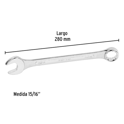 Llave combinada 15/16' x 280 mm de largo, Pretul | LL-2030P | 21891
