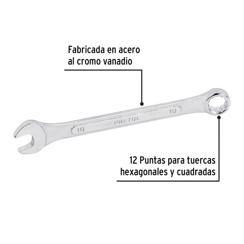 Llave combinada 10 mm x 140 mm de largo, Pretul | LL-2010MP | 21904