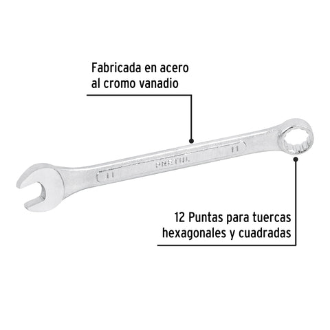 Llave combinada 11 mm x 150 mm de largo, Pretul | LL-2011MP | 21905