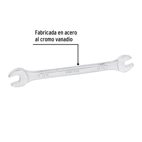 Llave española, 7/16 x 1/2' x 172 mm de largo, PRETUL | LL-3025P | 21953
