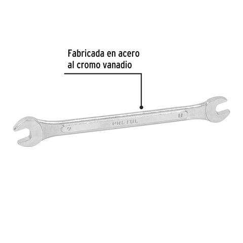 Llave española 8 x 9 mm x 140 mm de largo, PRETUL | LL-30809MP | 21971