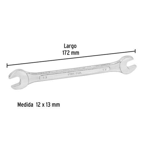Llave española 12 x 13 mm x 172 mm de largo, PRETUL | LL-31213MP | 21973