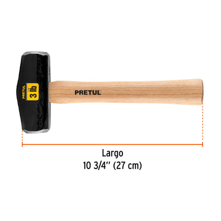 Marro tipo Nevada 3 lbs. mango 10-3/4', Pretul | DHT-3P | 22216