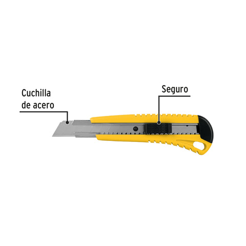 Cutter 18 mm plástico con alma metálica, Pretul | CUT-6P | 22396