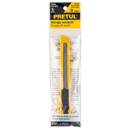 Cutter 9 mm plástico, Pretul (CUT-5PB)
