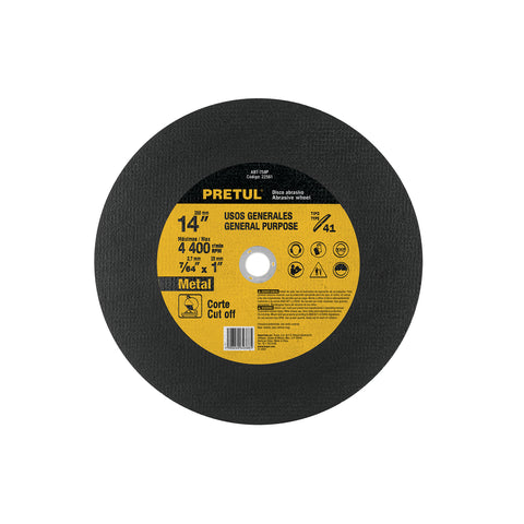 Disco Tipo 41 de 14' x 3.1 mm para corte de metal, PRETUL | ABT-758P | 22561