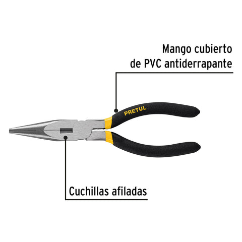 Pinza de punta y corte 7' mango de PVC, Pretul | PPC-7P | 22625