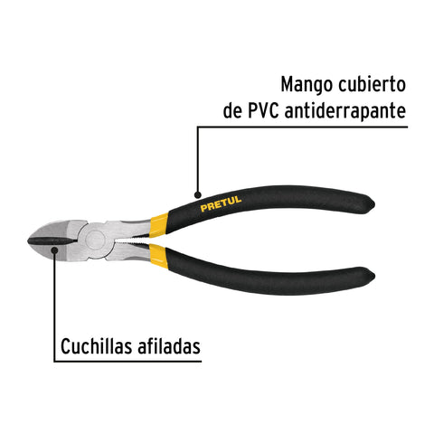 Pinza de corte diagonal 8' mango de PVC, Pretul | PCD-8P | 22639