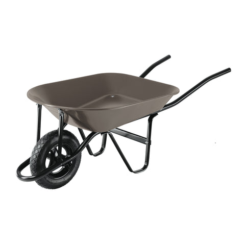 Carretilla 4 ft3, gris, neumática, bastidor tubular, PRETUL | CAP-4NB | 22647