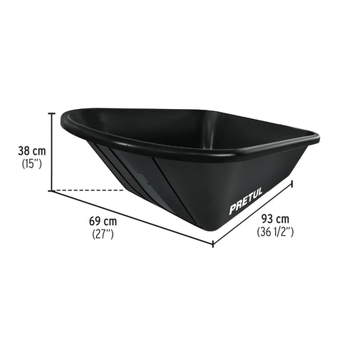 Carretilla concha plástica 5 ft3 Neumática b/tubular, Pretul | TP-5N | 22703