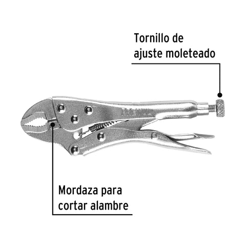 Pinza de presión 5' mordaza curva, Pretul | PP-5C | 22706