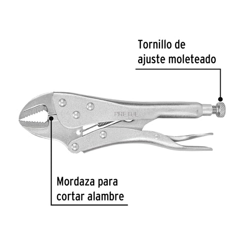 Pinza de presión 10' mordaza recta, a granel, Pretul | PP-10RG | 22707