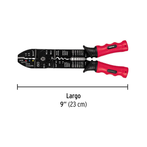Pinza 9' pela cables, 18 a 10 AWG, PRETUL | PE-CA-9P | 22710