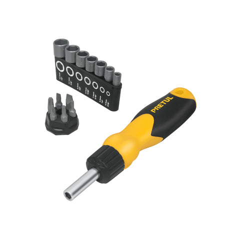 Desarmador tipo matraca con 6 puntas y 7 dados, Pretul | DES-14P | 22974