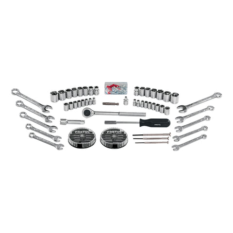 Juego de 71 herramientas 1/4' y 3/8' para mecánico, Pretul | SET-100 | 22980