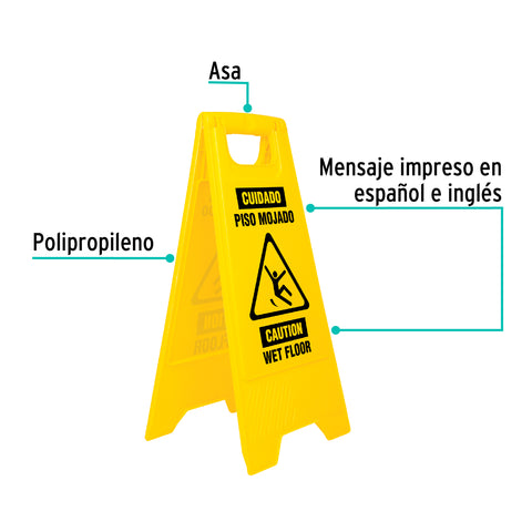 Letrero de piso resbaloso, 62 cm, KLINTEK | RESBA-60P | 23020