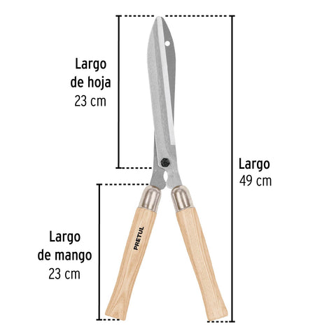 Tijera para poda 49 cm, mgos de madera, PRETUL | T-19P | 23060