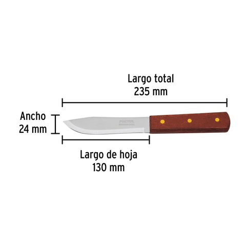 Cuchillo cebollero 5' mango de madera, Pretul | CUCH-M50 | 23075