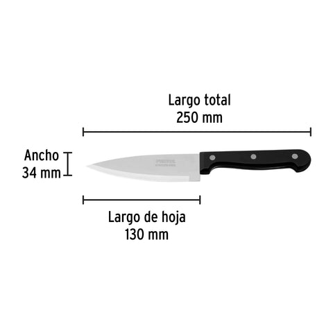 Cuchillo de chef 5' mango de polipropileno, Pretul | CUCH-P51 | 23088