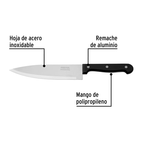 Cuchillo de chef 7' mango de polipropileno, Pretul | CUCH-P71 | 23090