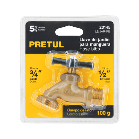 Llave p/manguera, de latón 100g, 1/2', blíster, PRETUL | LL-JAR-PB | 23145